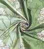 Green Floral Polyester 5 Ft Semisheer Eyelet Window Curtains (Set of 2)