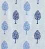 Blue Floral Polyester 5 Ft Semisheer Eyelet Window Curtains (Set of 2)
