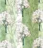 Green Floral Polyester 5 Ft Semisheer Eyelet Window Curtains (Set of 2)