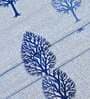 Blue Floral Polyester 5 Ft Semisheer Eyelet Window Curtains (Set of 2)