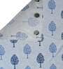 Blue Floral Polyester 7 Ft Semisheer Eyelet Door Curtains (Set of 2)