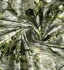 Green Polyester Floral 9ft Semisheer Eyelet 2 Pc Long Door Curtains