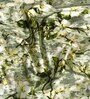 Green Polyester Floral 9ft Semisheer Eyelet 2 Pc Long Door Curtains