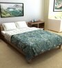 Green Polyester Floral 150 GSM Reversible Double Bed Comforter