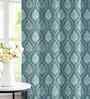 Green Polyester Geometric 7ft Regular Eyelets Door Curtain (1 Pc)