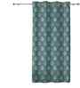 Green Polyester Geometric 7ft Regular Eyelets Door Curtain (1 Pc)