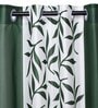 Green Polyester Leaf 5ft Blackout Eyelet Door Curtain (2 Pc)