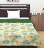 Green Floral Polyester 120 GSM Single Bed Reversible Dohar