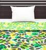 Green Floral Polyester 120 GSM Single Bed Reversible Dohar