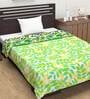 Green Floral Polyester 120 GSM Single Bed Reversible Dohar