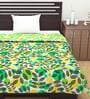 Green Floral Polyester 120 GSM Single Bed Reversible Dohar