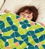 Green Polyester Patterned 120 GSM Single Bed Kids Dohar