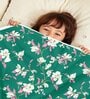 Green Polyester Patterned 120 GSM Single Bed Kids Dohar