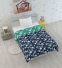 Green Polyester Patterned 120 GSM Single Bed Kids Dohar