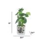 Green Polyester Philodendron Artificial Silk Plant With Pot