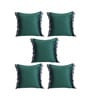 Green Polyester Polka Dots 40x40 inches Cushion Covers Set of 5