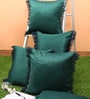 Green Polyester Polka Dots 40x40 inches Cushion Covers Set of 5