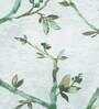 Green Floral Polyester 5 Ft Light Filtering Eyelet Window Curtain