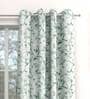Green Floral Polyester 5 Ft Light Filtering Eyelet Window Curtain
