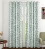 Green Polyester Light Filtering 8 Feet Eyelet Curtain (1 Piece)