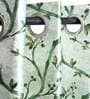 Green Polyester Light Filtering 8 Feet Eyelet Curtain (1 Piece)