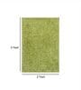 Green Polyester 36 x 24 Inches Shaggy Floor Runner