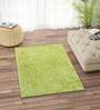 Green Polyester 36 x 24 Inches Shaggy Floor Runner