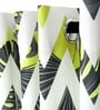 Green Geometric Polyester 5 Ft Semisheer Eyelet Window Curtains (Set of 2)