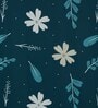 Green Floral Polyester 7 Ft Semisheer Eyelet Door Curtains (Set of 2)