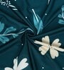Green Floral Polyester 7 Ft Semisheer Eyelet Door Curtains (Set of 2)