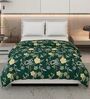 Green Polyester Solid 105 GSM Double Bed Comforter