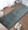 Green Polyester 24 x 60 Inches Machine Made Floor Runner