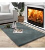 Green Solid Polyester 3 ft x 5 ft Machine Made Carpet