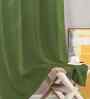 Green Polyester Solid 5ft Greenout Eyelet Window Curtain (2 Pc)