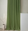 Green Polyester Solid 7ft Greenout Eyelet Door Curtain (2 Pc)