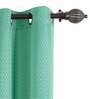 Green Polyester Solid 7 Ft Semisheer Eyelet 2 Door Curtains
