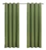 Green Polyester Solid 9ft Greenout Eyelet Door Curtain (2 Pc)