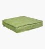 Green Striped Polyester 20x20 Inches Floor Cushion
