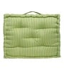 Green Striped Polyester 20x20 Inches Floor Cushion