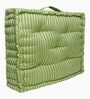 Green Striped Polyester 20x20 Inches Floor Cushion