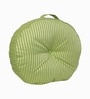 Green Striped Polyester 22x22 Inches Floor Cushion