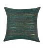 Green Textured Polyester 16 x 16 Inches Cushion Covers (Set of 5)