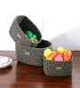 Green Polypropelyene Braided Tri Color Storage Basket