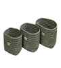 Green Polypropelyene Braided Tri Color Storage Basket