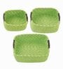 Green Polypropylene Non Foldable Multi Purpose Make Up Organiser (Set of 3)