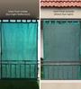 Green Polypropylene Solid 5ft Semisheer Fabric Loops Window Curtains (Pack of 2)