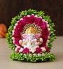 Green Polyresin Lord Ganesha Playing Dholak Idol