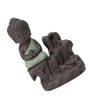 Green Meditating Monk Buddha Smoke Fountain with 10 Backflow Cone Decorative Incense Holder