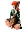Green Polyresin Rajasthani Playing Sitar Musical Instrument