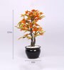 Green Artificial Maple Bonsai Plant with Ceramic Pot